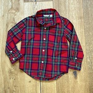 Janie and Jack plaid button down shirt size 2T